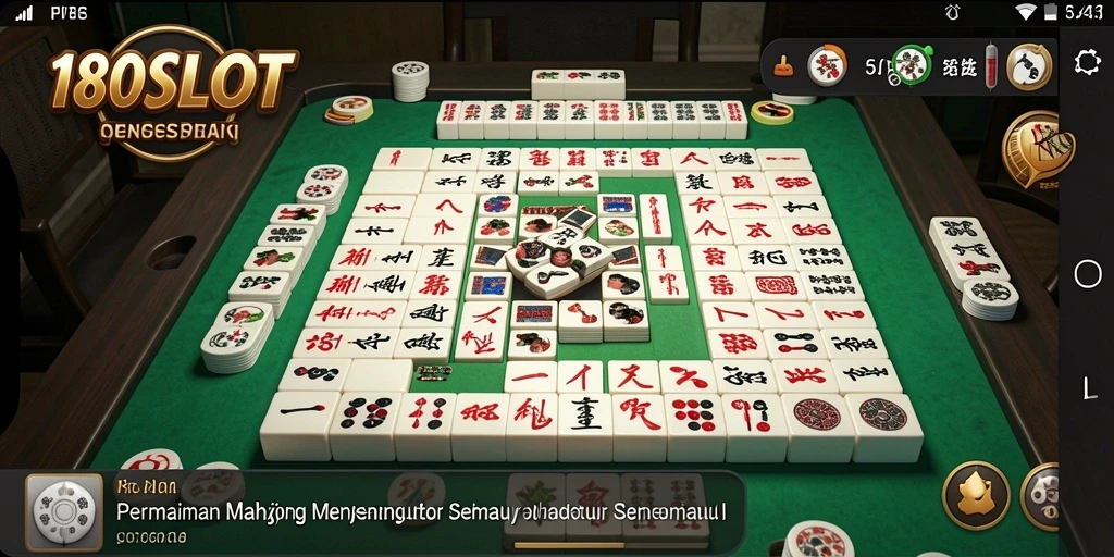 Tampilan gameplay seru dalam 180SLOT yang penuh tantangan Mahjong.