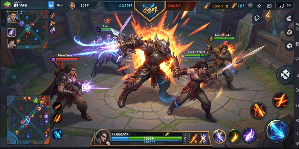 Gameplay seru dalam 666FF dengan pertarungan tim yang strategis.