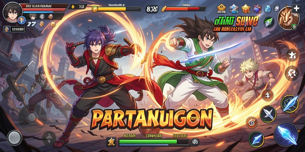 Tampilan aksi seru karakter Anime dalam 8180 yang penuh warna.