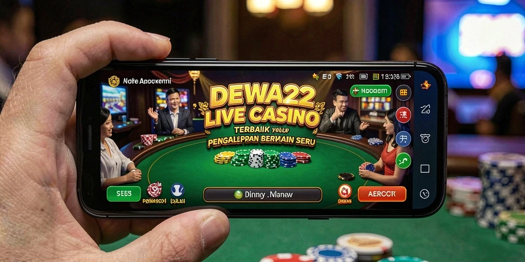 Gameplay seru DEWA22 dengan dealer langsung dan suasana kasino nyata.
