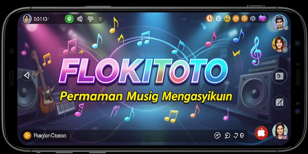 Screenshot gameplay <strong>FLOKITOTO</strong> menampilkan serunya memainkan alat musik.