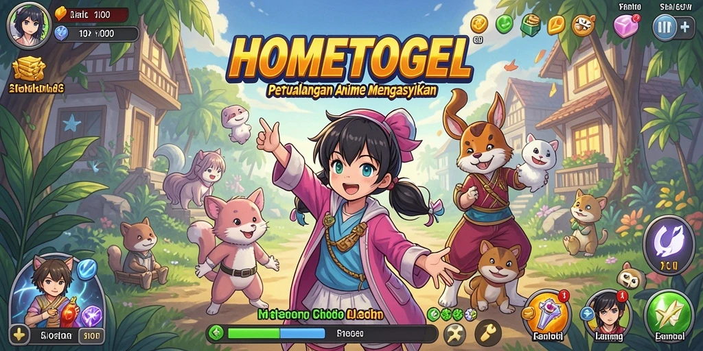 Screenshot gameplay <strong>HOMETOGEL</strong> menampilkan karakter anime beraksi.