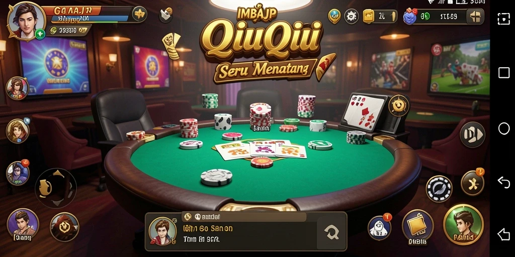 Gameplay seru dalam IMBAJP yang menampilkan kartu QiuQiu.