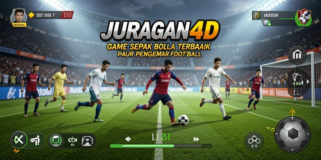 Tampilan seru dari gameplay JURAGAN4D yang penuh aksi sepak bola.