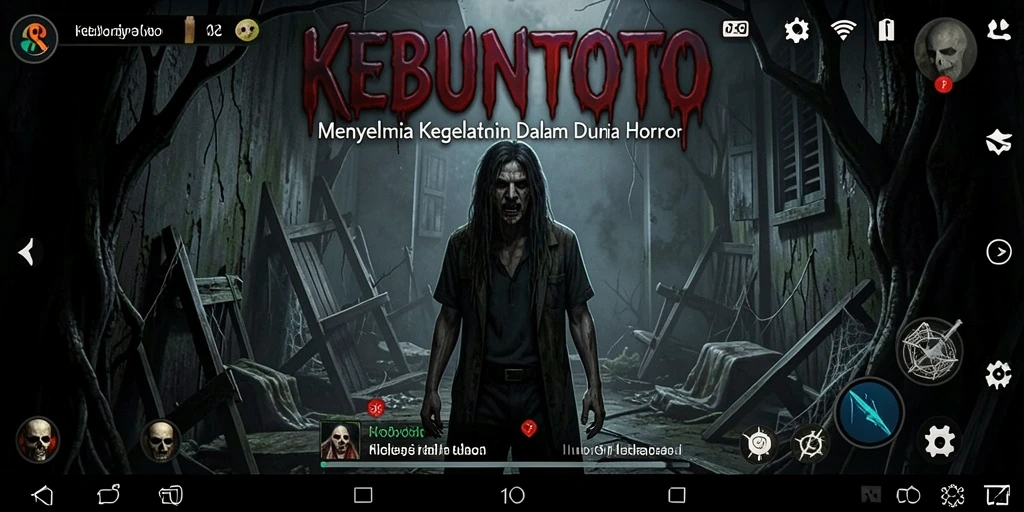 Tangkapan layar gameplay KEBUNTOTO yang menampilkan suasana Horror yang mencekam.