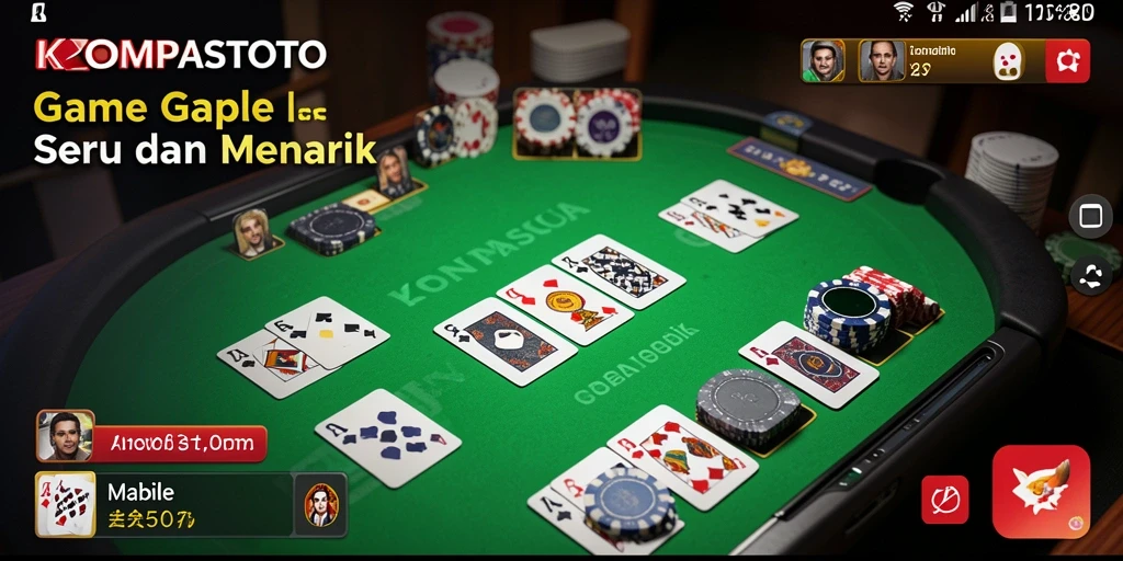 Tampilan gameplay Gaple yang menarik dan interaktif.