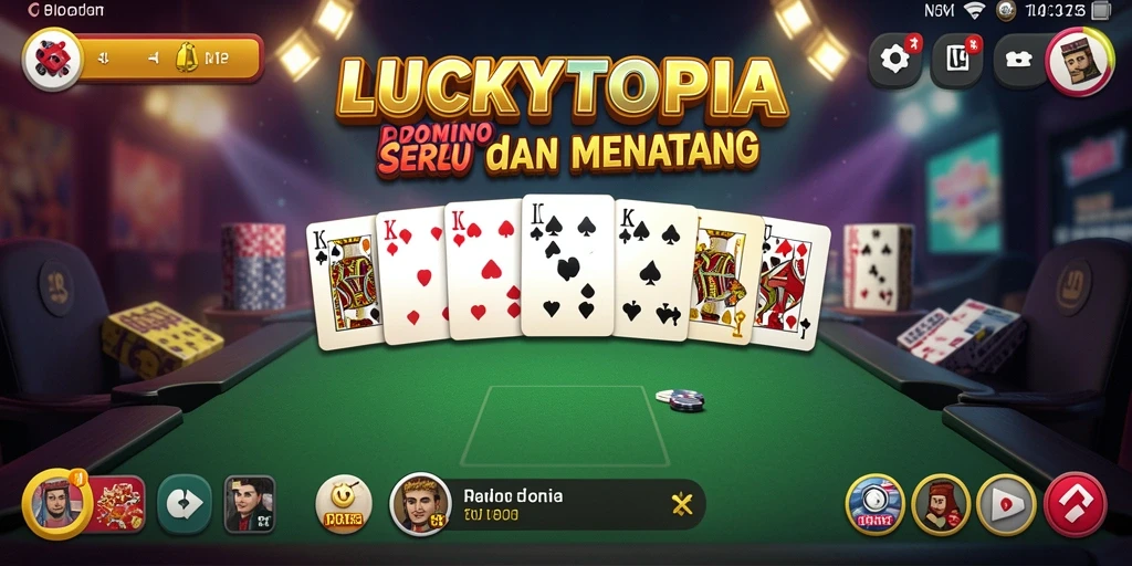 Tampilan menarik gameplay Domino di LUCKYTOPIA.