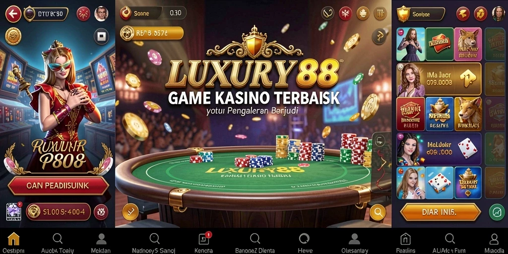 Gameplay mendebarkan di LUXURY88 dengan suasana kasino yang hidup.