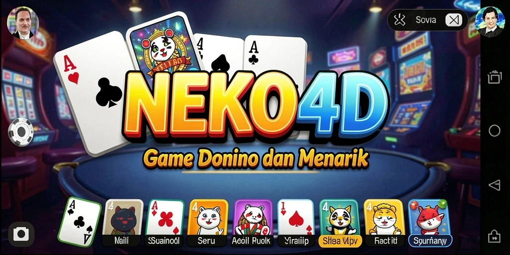 Tampilan gameplay seru dalam permainan domino NEKO4D.