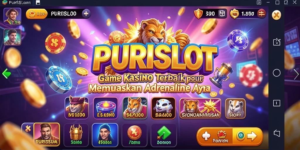 Tampilan gameplay mendebarkan di PURISLOT dengan slot beragam tema.
