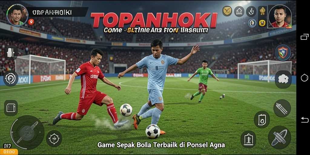 Tampilan gameplay seru dalam game sepak bola TOPANHOKI.