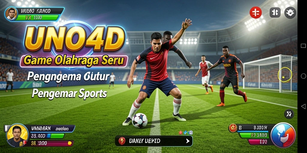 Screenshot utama UNO4D yang menunjukkan aksi olahraga seru.