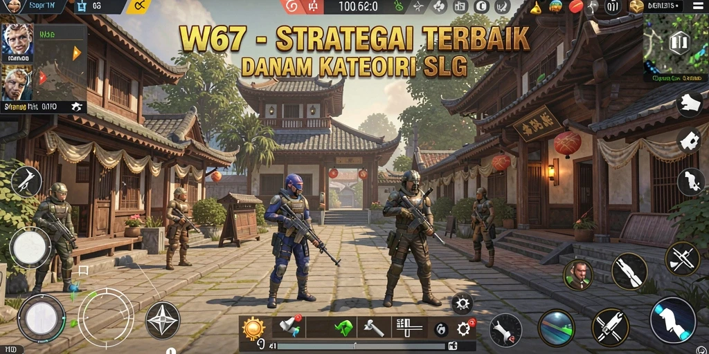 Tangkapan layar gameplay menarik dari W67 dengan strategi SLG.